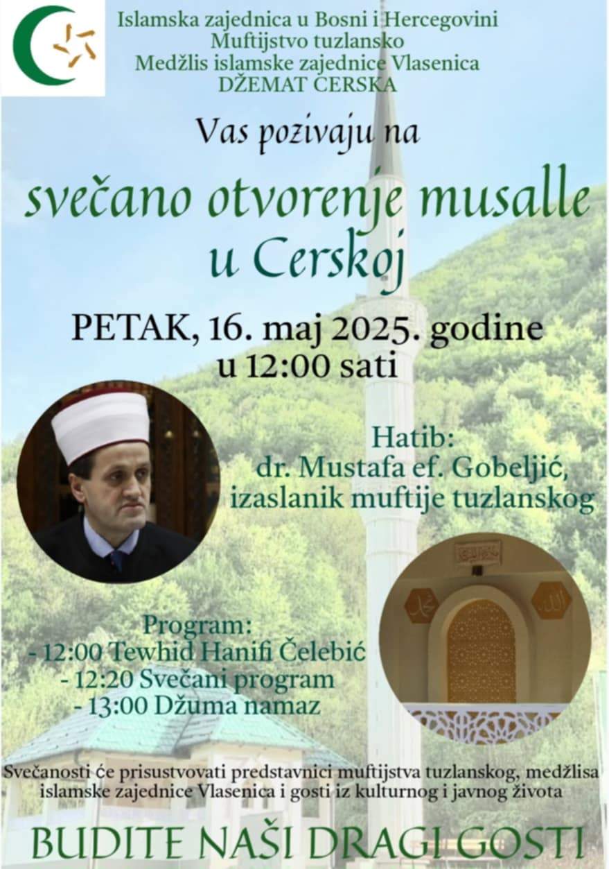 Najava - Musala u Cerskoj.jpg - U Cerskoj svečano otvorenje musalle pored stare munare
